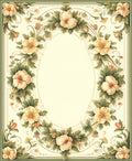 Vintage Floral Garden Oval Pattern Rug