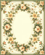 Vintage Floral Garden Oval Pattern Rug