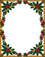 Golden Holly berry Festive Border Rug