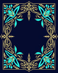 Ornate Floral Border Design Rug