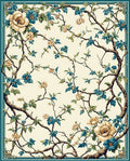 Vintage Floral Branch Pattern Rug