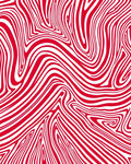Crimson White Swirl Abstract Rug