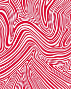 Crimson White Swirl Abstract Rug