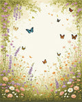 Whimsical Butterflies Wildflowers Meadow Design Rug