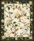 Floral Vine Detailed Scrollwork Design Rug