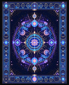 Mystical Celestial Mandala Pattern Rug