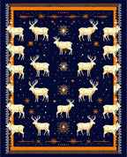 Fawn Deer Orange Festive Pattern Rug