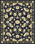 Classic Floral Botanical Navy Gold Rug