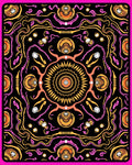 Radiant Black Sunburst Swirl Rug