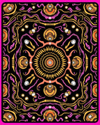 Radiant Black Sunburst Swirl Rug