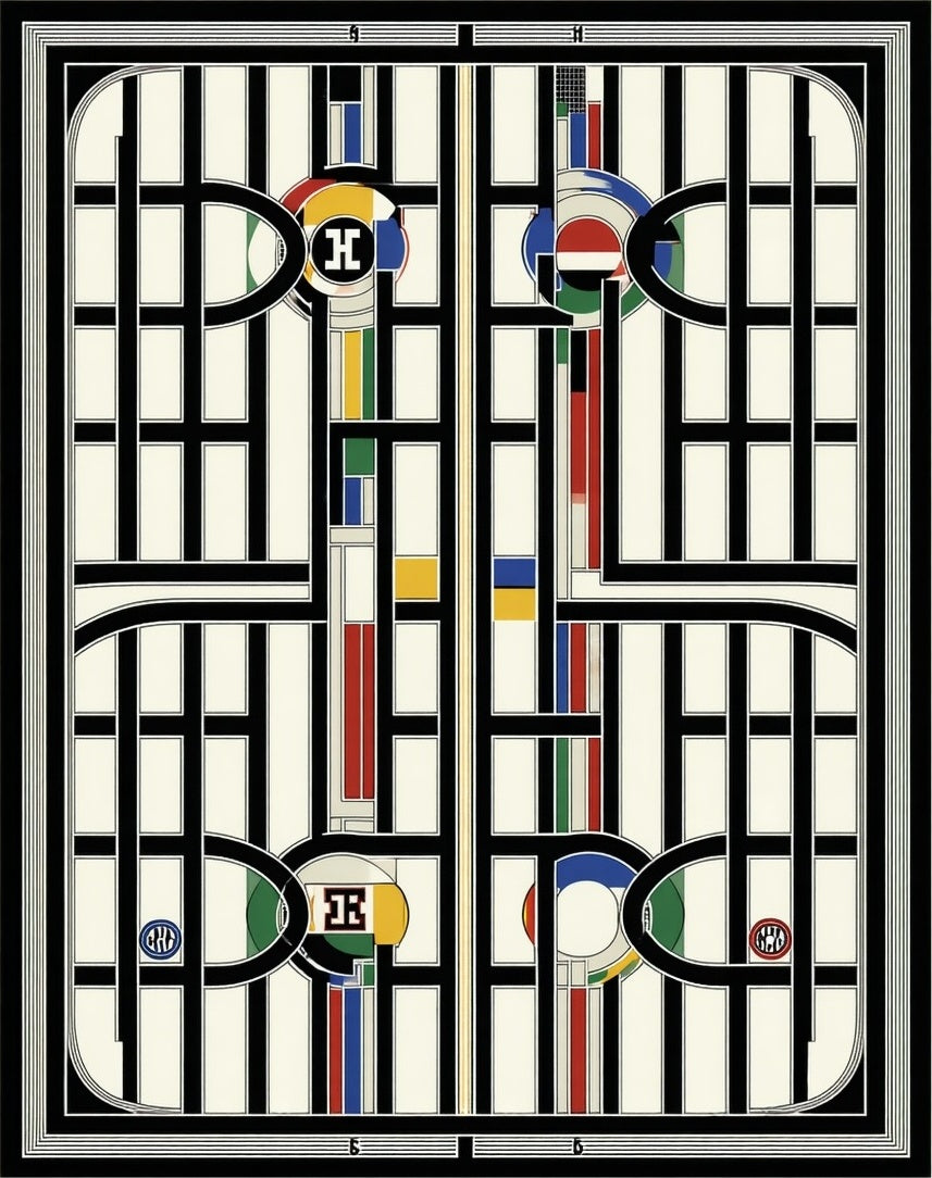 Bold Geometric Art Deco Pattern Rug