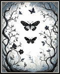 Enchanted Forest Butterfly and Tree Design Rug