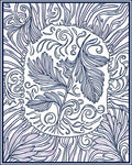 Intricate Blue Purple Floral Swirls Design Rug