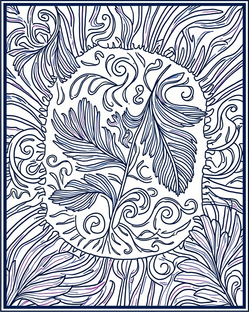 Intricate Blue Purple Floral Swirls Design Rug