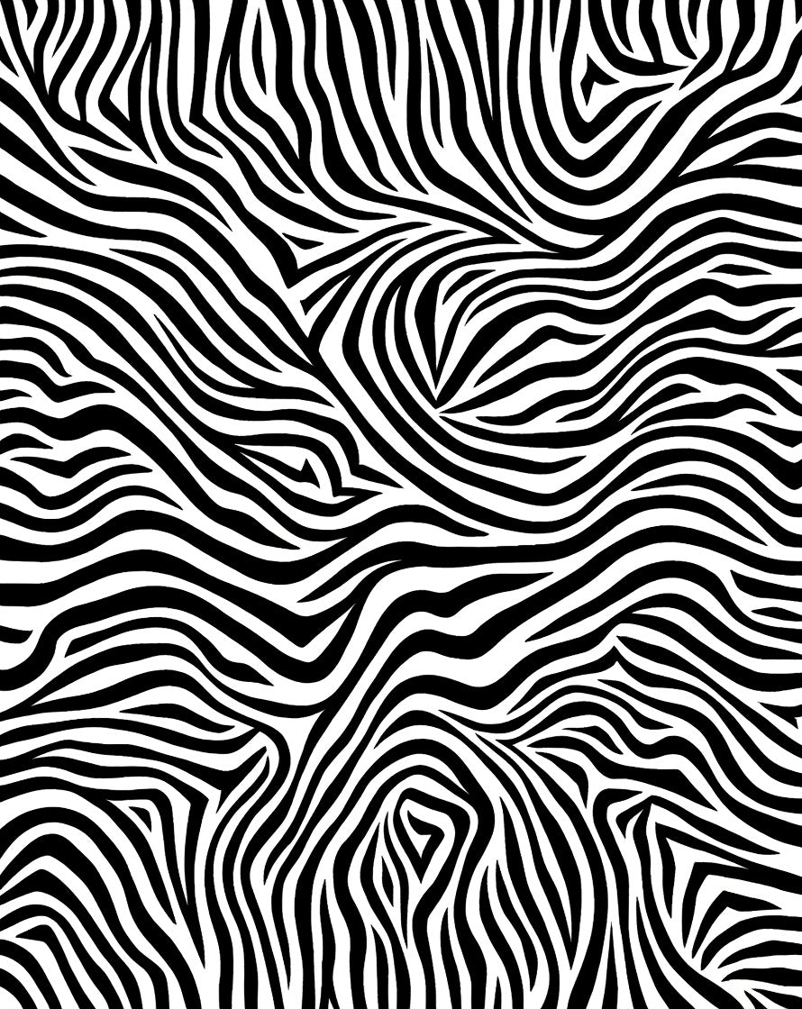 Abstract Black Zebra Stripe Pattern Rug