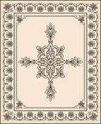Elegant Floral Medallion Border Rug