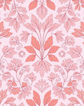 Coral Floral Vine Motif Rug