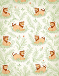 Cute Lion Cubs In Greenery Pattern Rug
