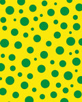 Bright Yellow Green Polka Dot Pattern Rug