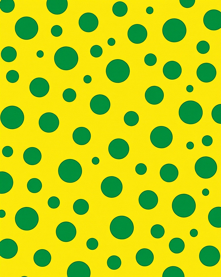 Bright Yellow Green Polka Dot Pattern Rug