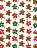 Brown Gingerbread Man Red Green Snowflakes Rug