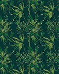 Abstract Green Leaf Botanical Design Rug