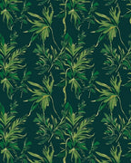 Abstract Green Leaf Botanical Design Rug