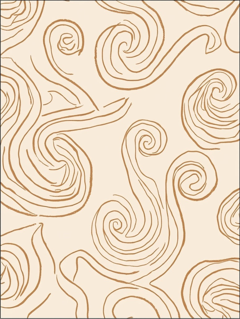Organic Swirls Cream Gold Pattern Rug