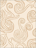 Organic Swirls Cream Gold Pattern Rug