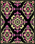 Floral Damask Pattern with Pink Yellow Rug
