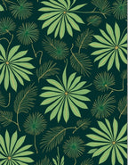 Leafy Botanical Pattern With Gold Accents Rug