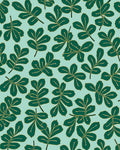 Leafy Pattern With Gold Accents Rug
