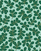 Leafy Pattern With Gold Accents Rug