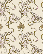 Art Nouveau Floral Swirls Rug