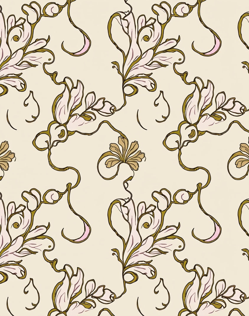 Art Nouveau Floral Swirls Rug