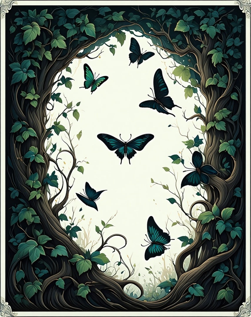 Enchanted Forest Butterfly Garden Rug