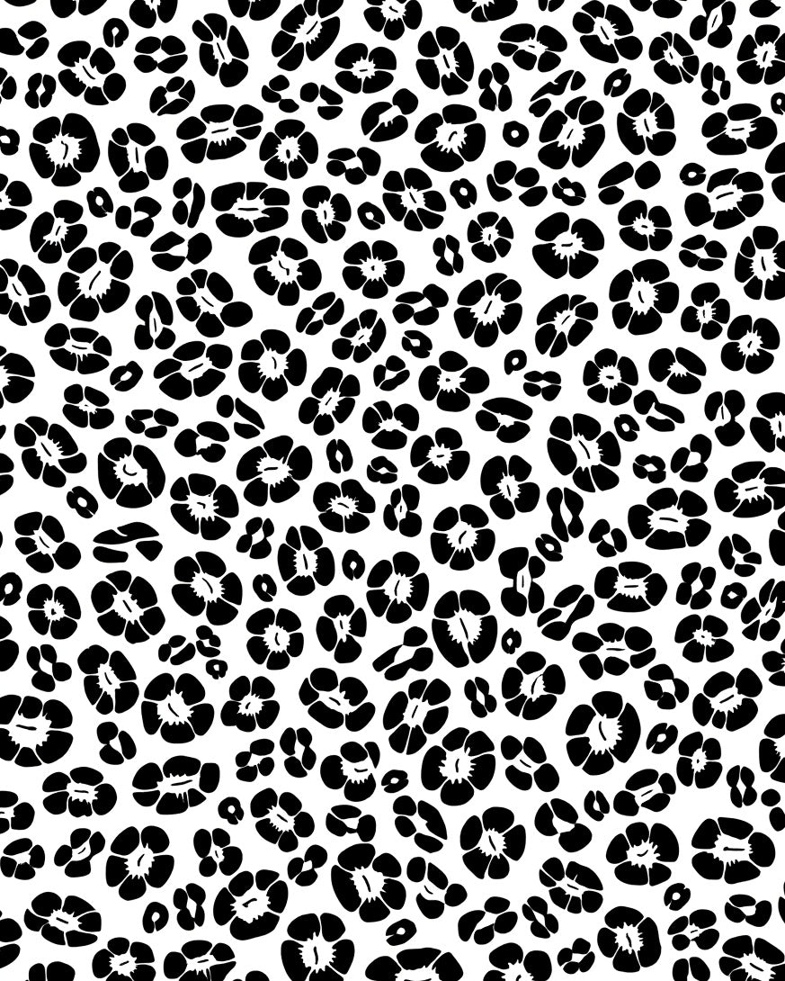 Bold Black Leopard Print Pattern Rug