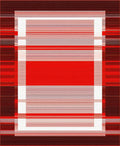 Red Stripes Geometric Contemporary Rug