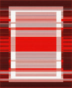 Red Stripes Geometric Contemporary Rug