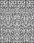 Black White Intricate Folk Pattern Rug