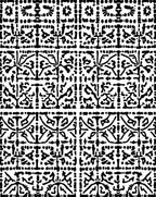 Black White Intricate Folk Pattern Rug
