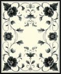 Classic Floral Scrollwork Design Rug