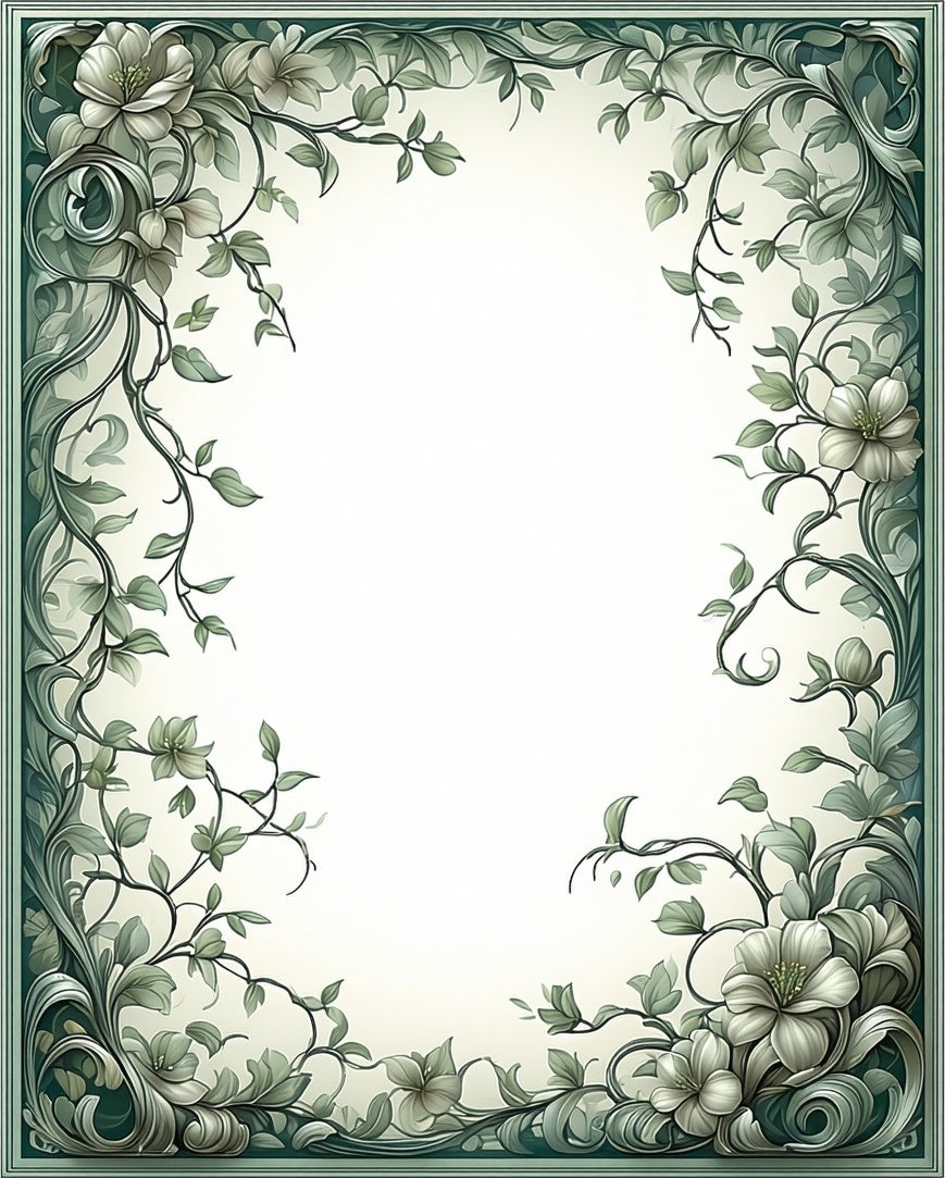 Art Nouveau Floral Vines Soft Green Rug