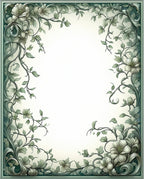 Art Nouveau Floral Vines Soft Green Rug