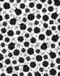 Black White Floral Patterned Rug