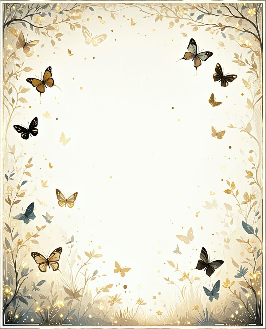Golden Butterfly Garden Nature Design Rug