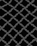 Black Gray Interlocking Geometric Pattern Rug