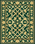 Emerald Gold Floral Lattice Rug