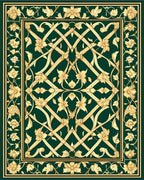 Emerald Gold Floral Lattice Rug