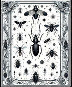 Ornate Insect Floral Pattern Rug